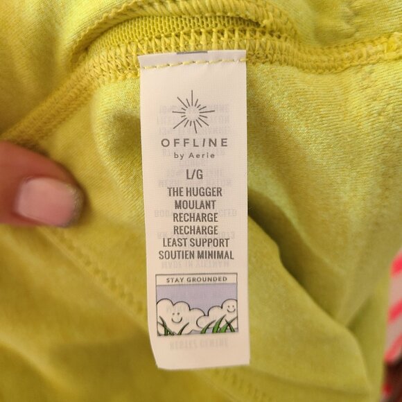 Offline By Aerie Womens L The Hugger One-Shoulder Crop Chartreuse Green Yellow - Picture 6 of 8